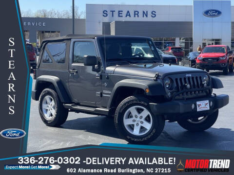 2017 Jeep Wrangler for sale at Stearns Ford in Burlington NC