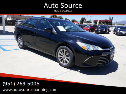 2016 Toyota Camry for sale at Auto Source in Banning CA