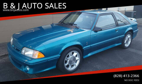 1993 Ford Mustang SVT Cobra for sale at B & J AUTO SALES in Morganton NC