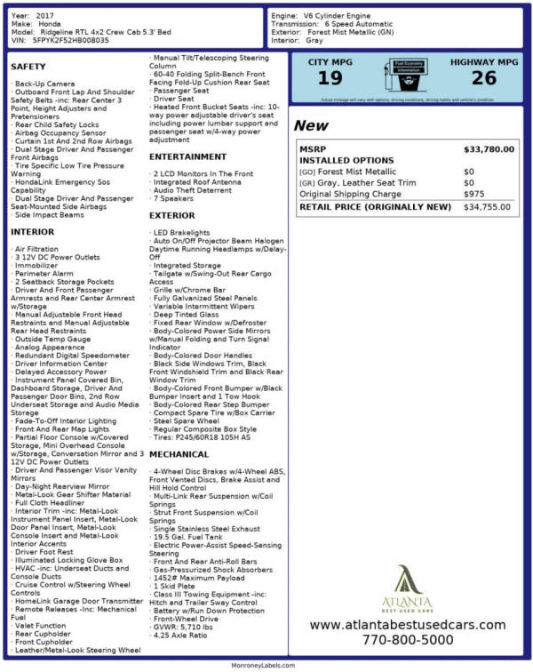 2017 Honda Ridgeline RTL