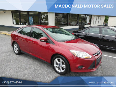 2014 Ford Focus for sale at MacDonald Motor Sales in High Point NC