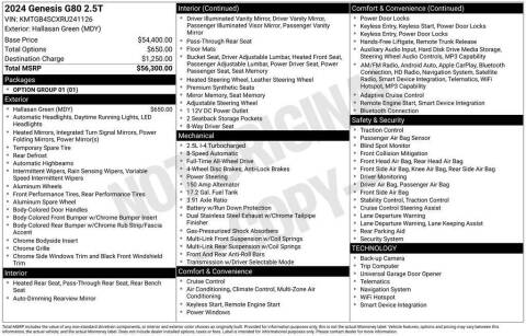 2024 Genesis G80 2.5T