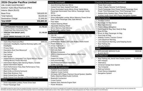 2026 Chrysler Pacifica Limited