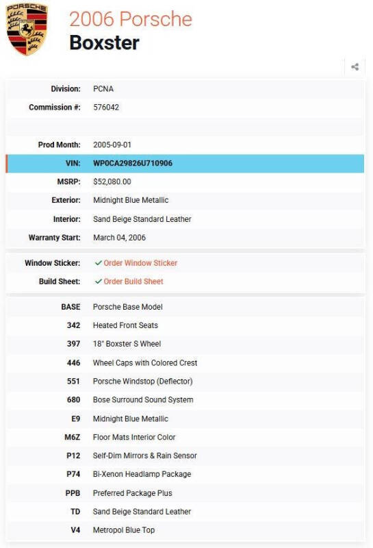 2006 Porsche Boxster