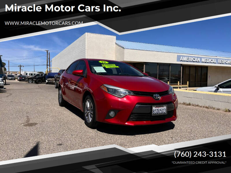 2015 Toyota Corolla for sale at Miracle Motor Cars Inc. in Victorville CA