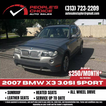 2007 BMW X3 for sale at People's Choice Auto Sales in Taylor MI