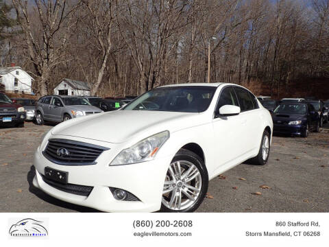 2012 Infiniti G25 Sedan for sale at EAGLEVILLE MOTORS LLC in Storrs Mansfield CT