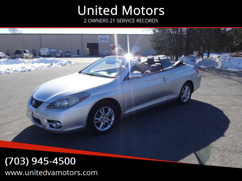 2008 Toyota Camry Solara for sale at United Motors in Fredericksburg VA