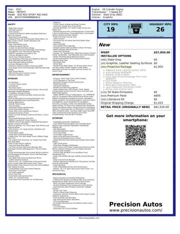 2021 Infiniti Q50 Red Sport 400