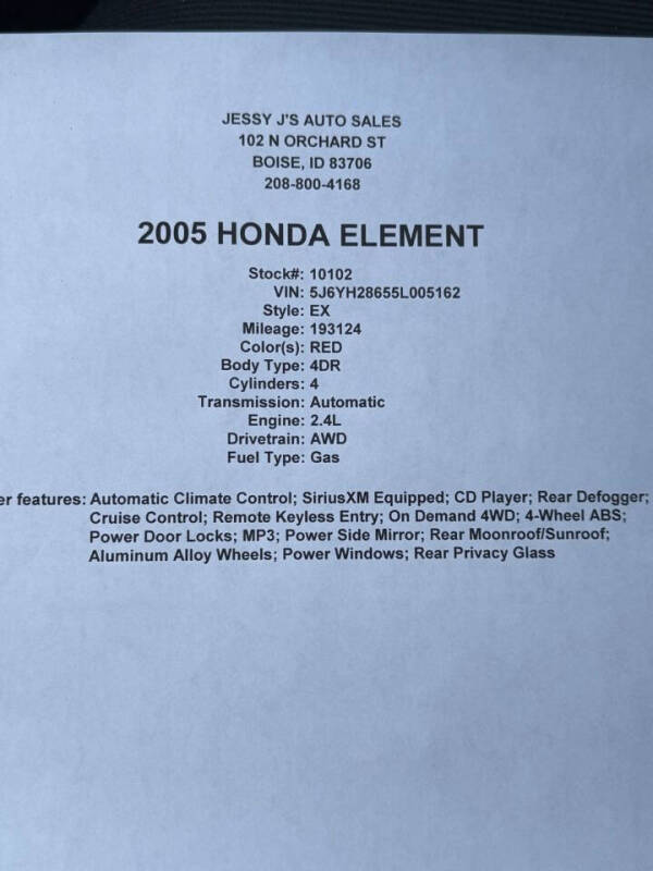 2005 Honda Element EX