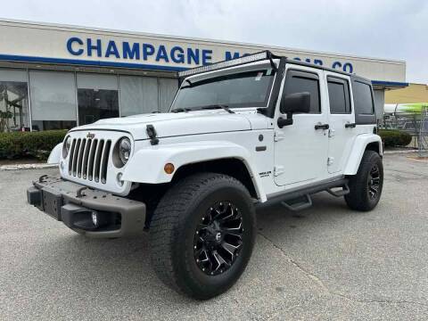 2016 Jeep Wrangler Unlimited for sale at Champagne Motor Car Company in Willimantic CT