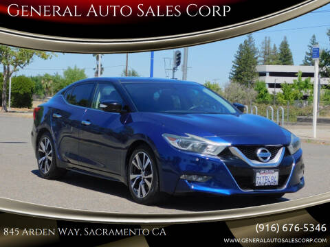 2016 Nissan Maxima for sale at General Auto Sales Corp in Sacramento CA