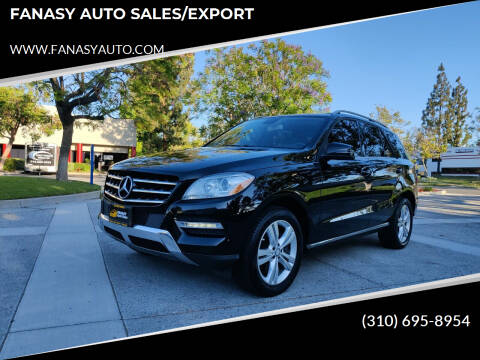 2013 Mercedes-Benz M-Class for sale at FANASY AUTO SALES/EXPORT in Yorba Linda CA