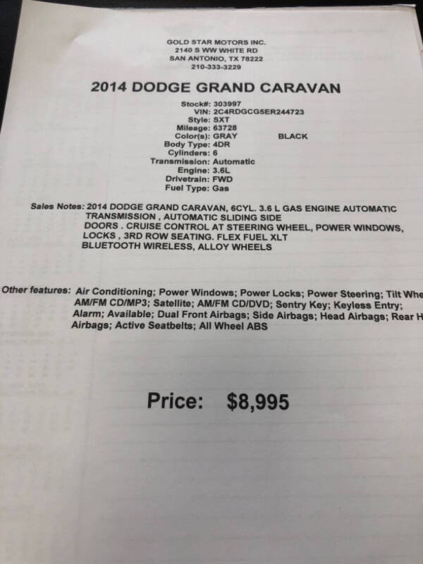 2014 Dodge Grand Caravan SXT