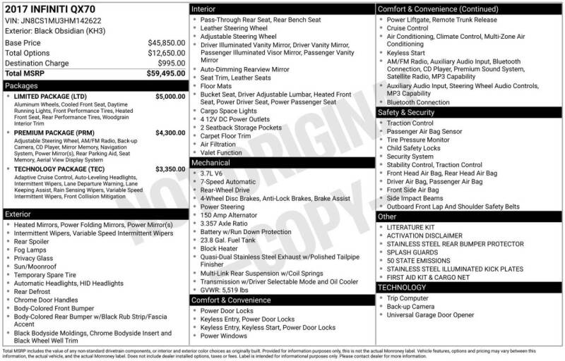 2017 Infiniti QX70