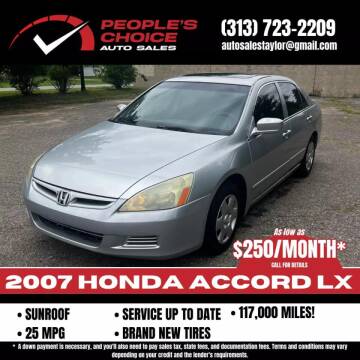 2007 Honda Accord for sale at People's Choice Auto Sales in Taylor MI