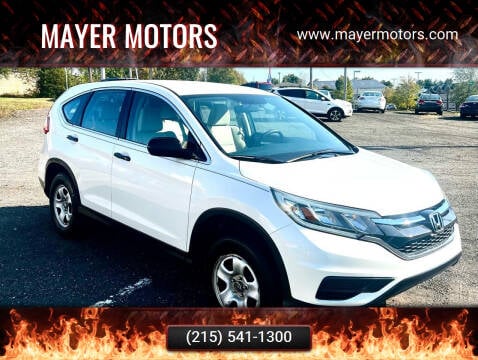 2016 Honda CR-V for sale at Mayer Motors in Pennsburg PA