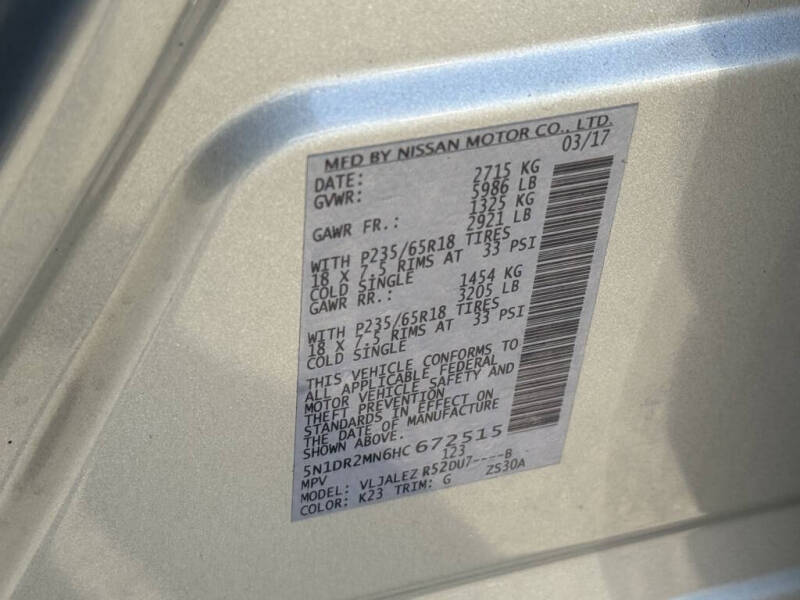 2017 Nissan Pathfinder SV