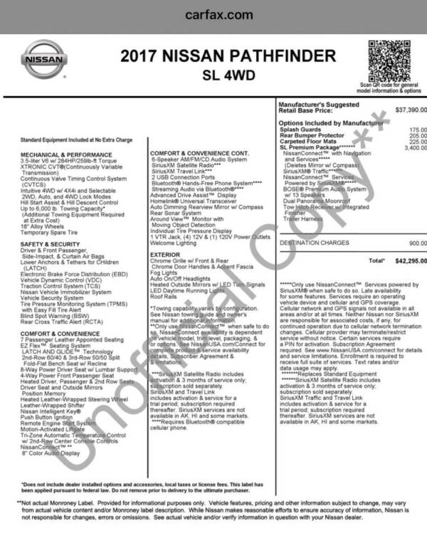 2017 Nissan Pathfinder SL