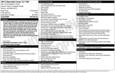 2013 Chevrolet Cruze 1LT Auto