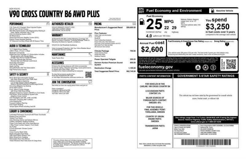 2024 Volvo V90 Cross Country B6 Plus