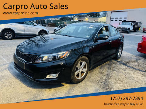 2015 Kia Optima for sale at Carpro Auto Sales in Chesapeake VA