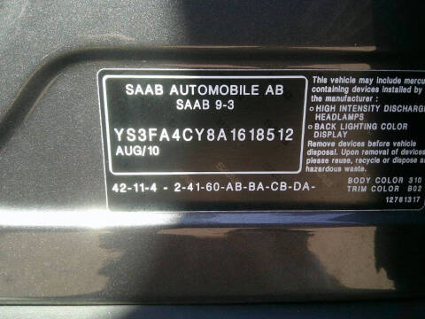 2010 Saab 9-3 Sport