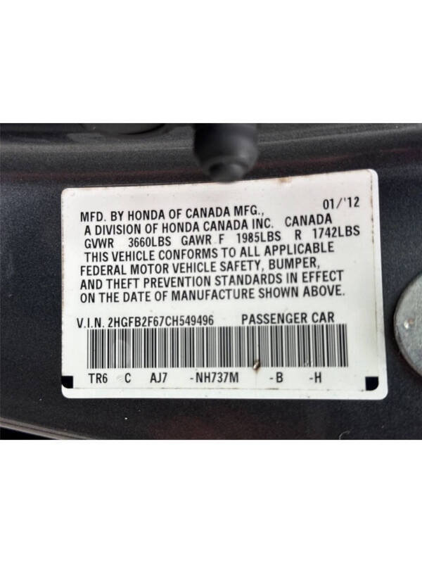 2012 Honda Civic HF