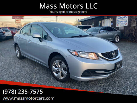 2013 Honda Civic for sale at Mass Motors LLC in Worcester MA