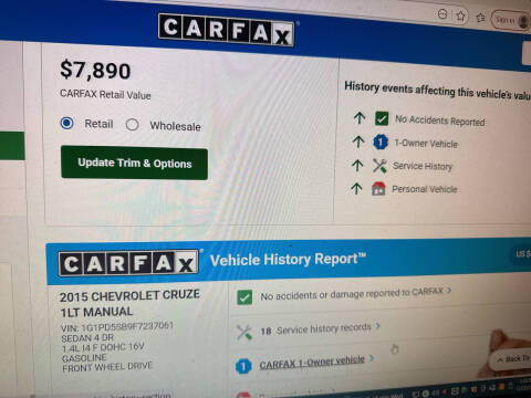 2015 Chevrolet Cruze 1LT Manual