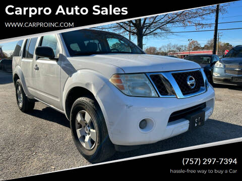 2008 Nissan Pathfinder for sale at Carpro Auto Sales in Chesapeake VA