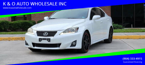 2012 Lexus IS 250 for sale at K & O AUTO WHOLESALE INC in Jacksonville FL