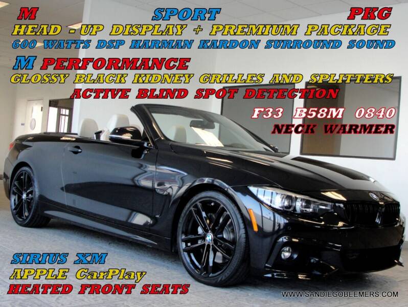 2018 BMW 4 Series for sale at SAN DIEGO BEEMERS in San Diego CA