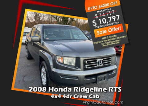 2008 Honda Ridgeline for sale at Virginia Auto Mall in Woodford VA