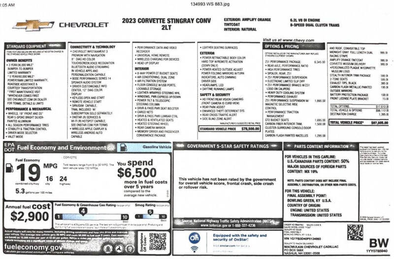 2023 Chevrolet Corvette Stingray