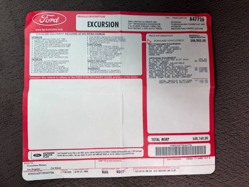 2002 Ford Excursion Limited