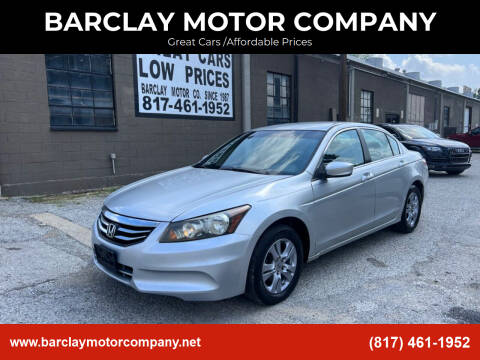 2012 Honda Accord for sale at BARCLAY MOTOR COMPANY in Arlington TX