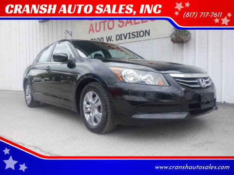 2012 Honda Accord for sale at CRANSH AUTO SALES, INC in Arlington TX