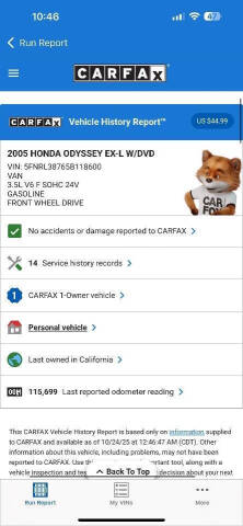 2005 Honda Odyssey EX-L w/DVD