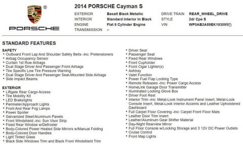 2014 Porsche Cayman S