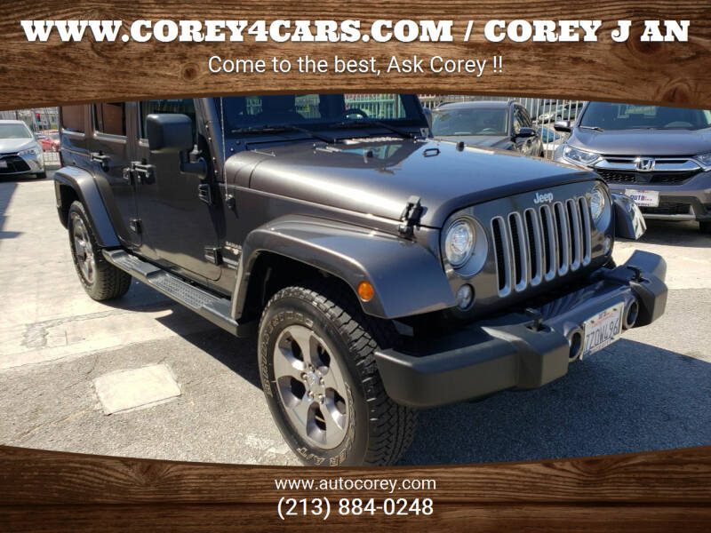 2017 Jeep Wrangler Unlimited for sale at WWW.COREY4CARS.COM / COREY J AN in Los Angeles CA
