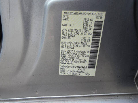 2017 Nissan Frontier SV