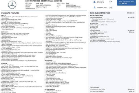 2020 Mercedes-Benz C-Class AMG C 63