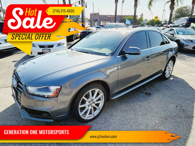 2016 Audi A4 for sale at GENERATION ONE MOTORSPORTS in La Habra CA