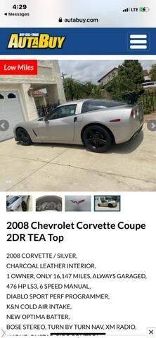 2008 Chevrolet Corvette for sale at Fastlane Auto Sale in Los Angeles CA