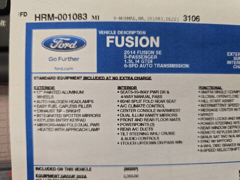 2014 Ford Fusion SE