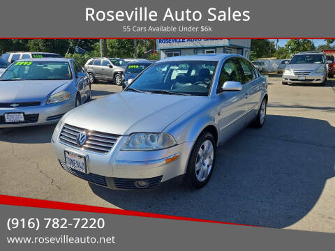 2002 Volkswagen Passat for sale at Roseville Auto Sales in Roseville CA