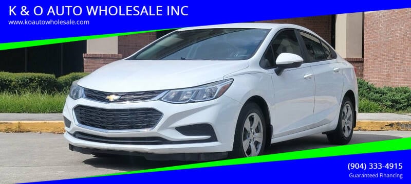 2018 Chevrolet Cruze for sale at K & O AUTO WHOLESALE INC in Jacksonville FL