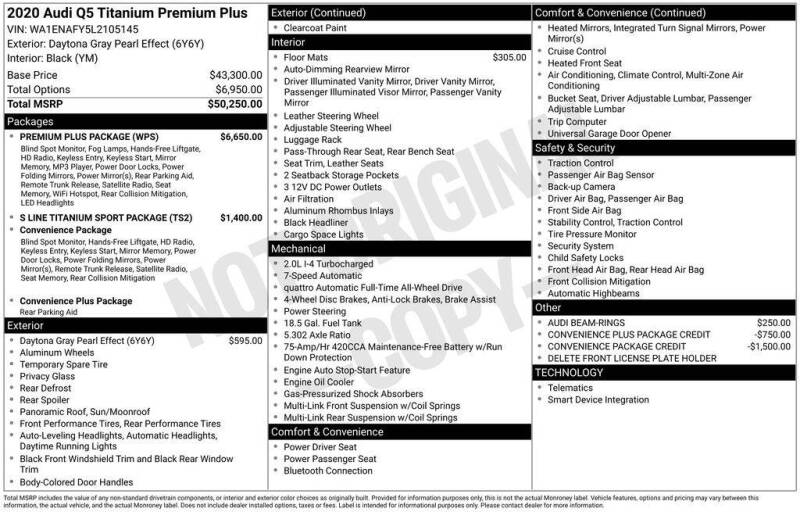 2020 Audi Q5 quattro Titanium Prem Pl 45 TFSI