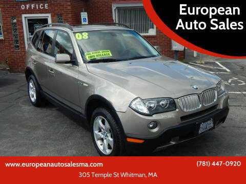 2008 BMW X3 for sale at European Auto Sales in Whitman MA